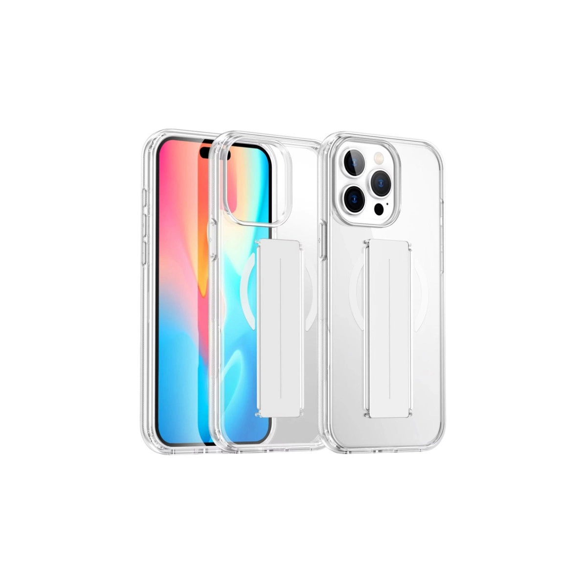 Joko Apple İphone 15 Pro Max Kılıf Alfa Magsafe Standlı Kapak - Şeffaf