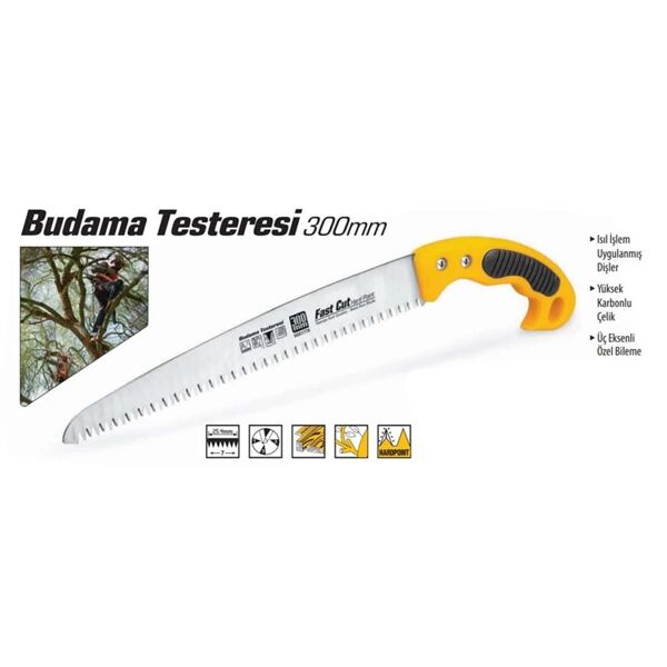 Isıl İşlem Uygulanmış Kesici Dişler 30 cm 300 mm Budama Testeresi Yüksek Karbonlu Çelikten