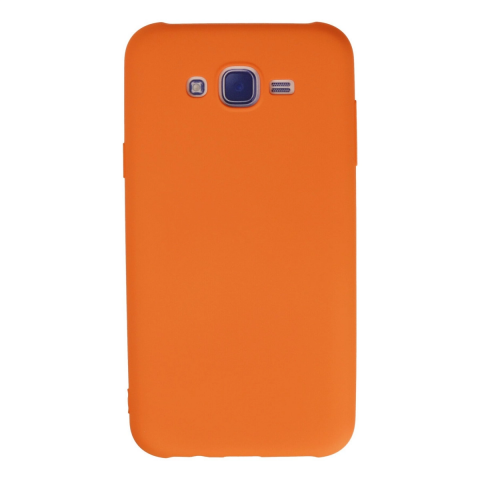 Samsung Galaxy J7 Kılıf Nano İçi Kadife Silikon - Turuncu