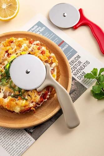 Plastik Saplı Çelik Pizza, Hamur, Mantı ve Börek Kesme Ruleti