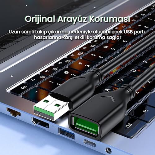 USB 2.0 uzatma kablosu 1.5 Metre