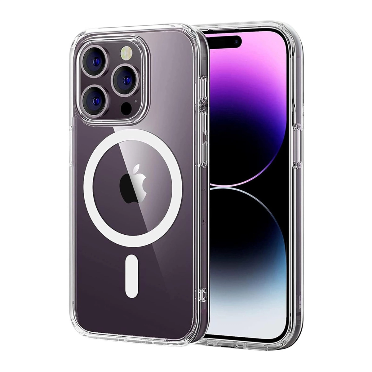 Apple İphone 15 Pro Max Combo Sert Şeffaf Magsafe Kapak - Şeffaf