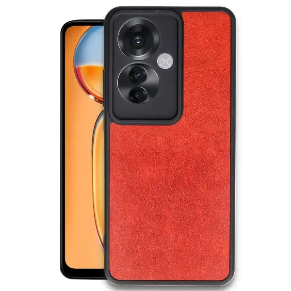 Oppo Reno 11F Kılıf Aras Deri Kapak - Kırmızı