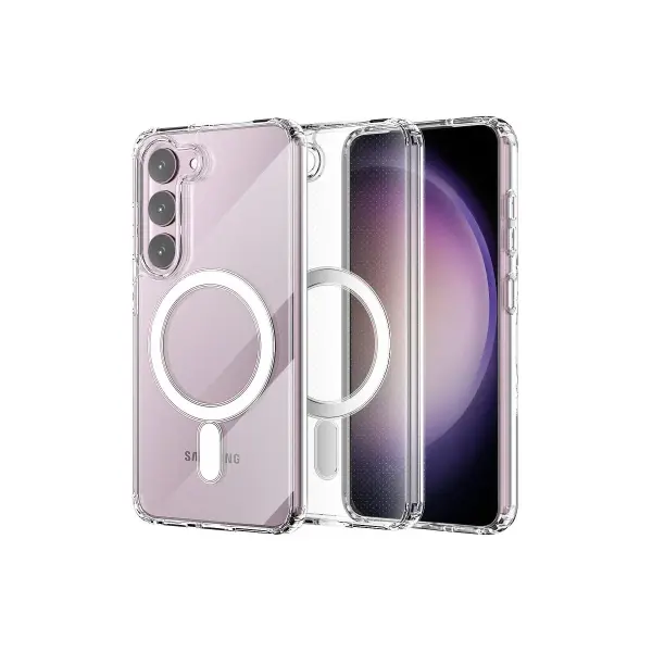 Samsung Galaxy S23 Plus Kılıf Magneticsafe Şeffaf Silikon - Şeffaf