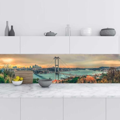 Mutfak Tezgah Arası, Folyosu istanbul Köprü, Folyo Fayans Kaplama, 60x500 CM