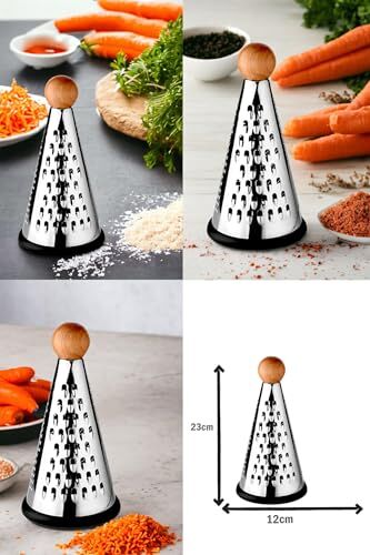 Ahşap Topuz Tutuculu 3 Taraflı Paslanmaz Çelik Şef Rendesi Orta Boy 23 * 12 cm