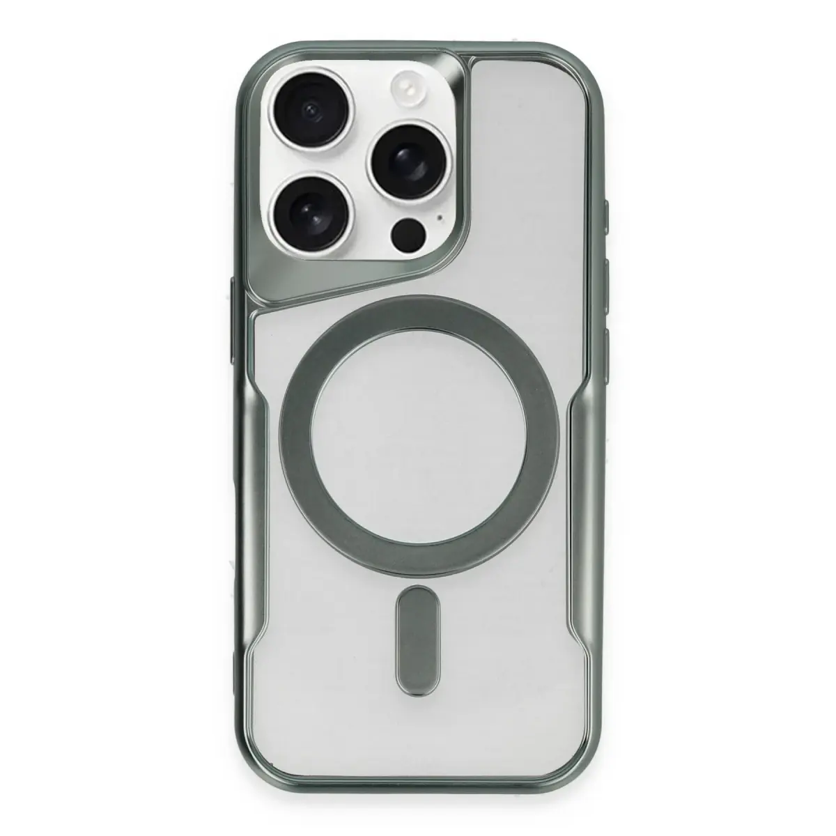 Apple iPhone 16 Pro Max Kılıf Boyi Magsafe Silikon Kapak - Yeşil