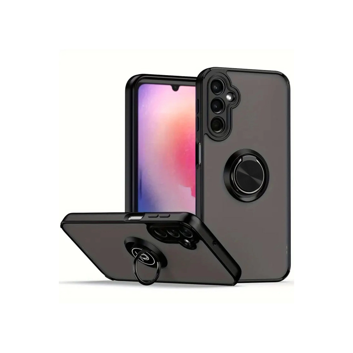 Samsung Galaxy A16 5g Kılıf Montreal Yüzüklü Silikon Kapak - Siyah
