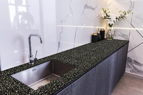 Tezgah Üstü Fayans Kaplama Folyosu Mutfak Tezgahı Kaplama Granit Desen 70 cm x 4 Metre