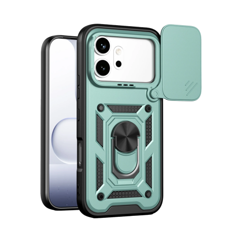 Huawei Honor 600 Pars Lens Yüzüklü Silikon - Yeşil