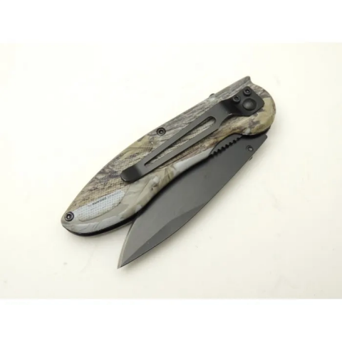 Çakı Yaprak Desenli 19,5 Cm Yarı Otomatik , Kemerlikli