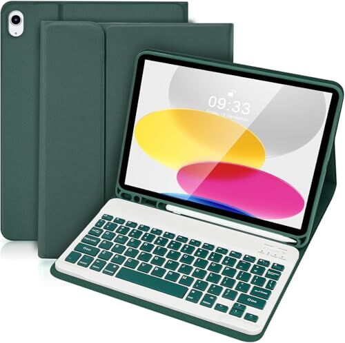 iPad (A16) 11inç 10. Nesil 2022/2025 Uyumlu Bluetooth Türkçe Q Klavyeli Kılıfı (Tablet Değildir)