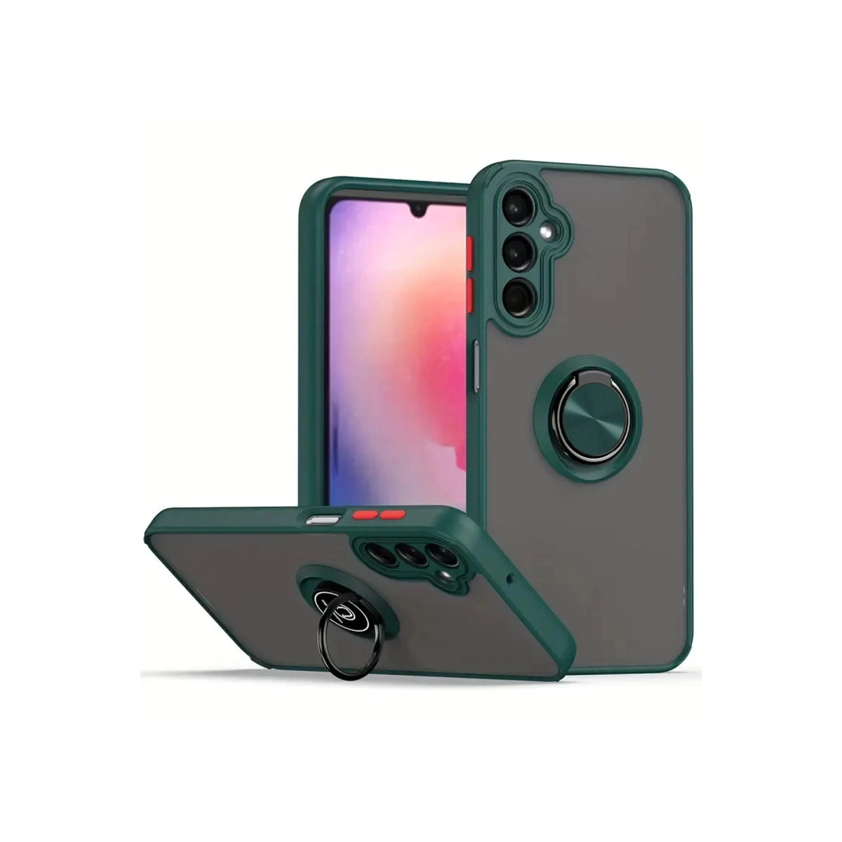 Samsung Galaxy A36 Kılıf Montreal Yüzüklü Silikon Kapak - Yeşil