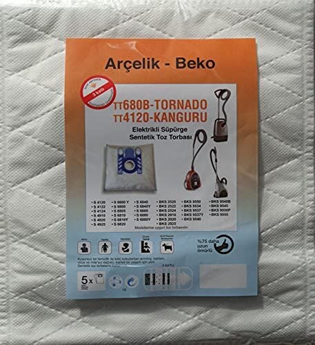 TT680B, Tornado, TT4120, Kanguru ile Uyumlu Sentetik Toz Torbası, 5 Adet