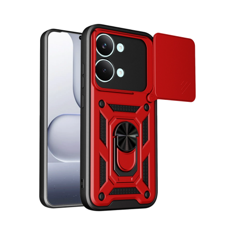 Xiaomi Poco X8 Pro Max Pars Lens Yüzüklü Silikon - Kırmızı
