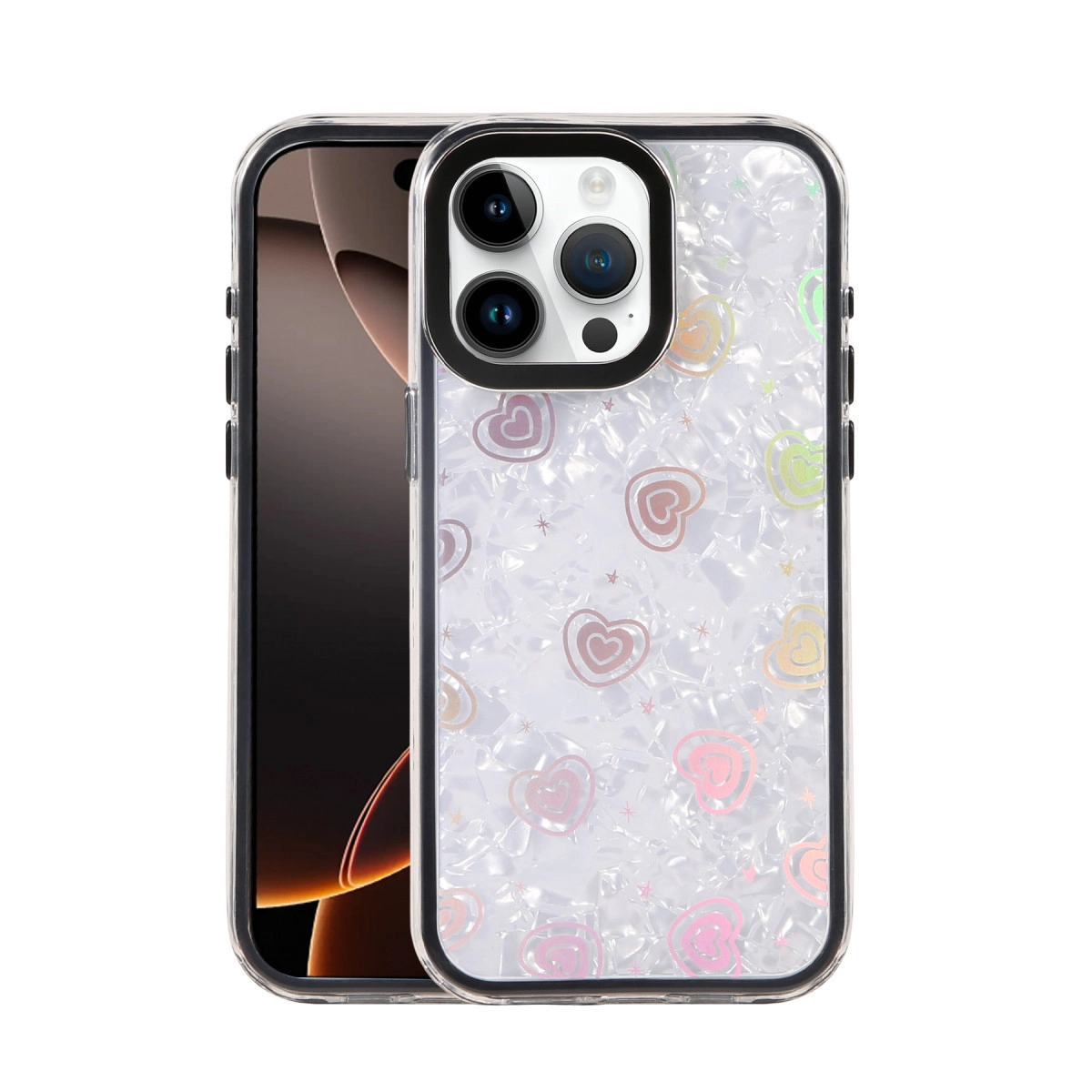 Apple İphone 15 Pro Lumi Desenli Kapak - Siyah