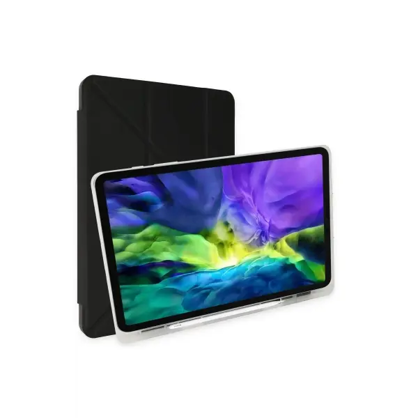 Apple iPad 10.2 (8.nesil) Kılıf Kalemlikli Mars Tablet Kılıfı - Siyah