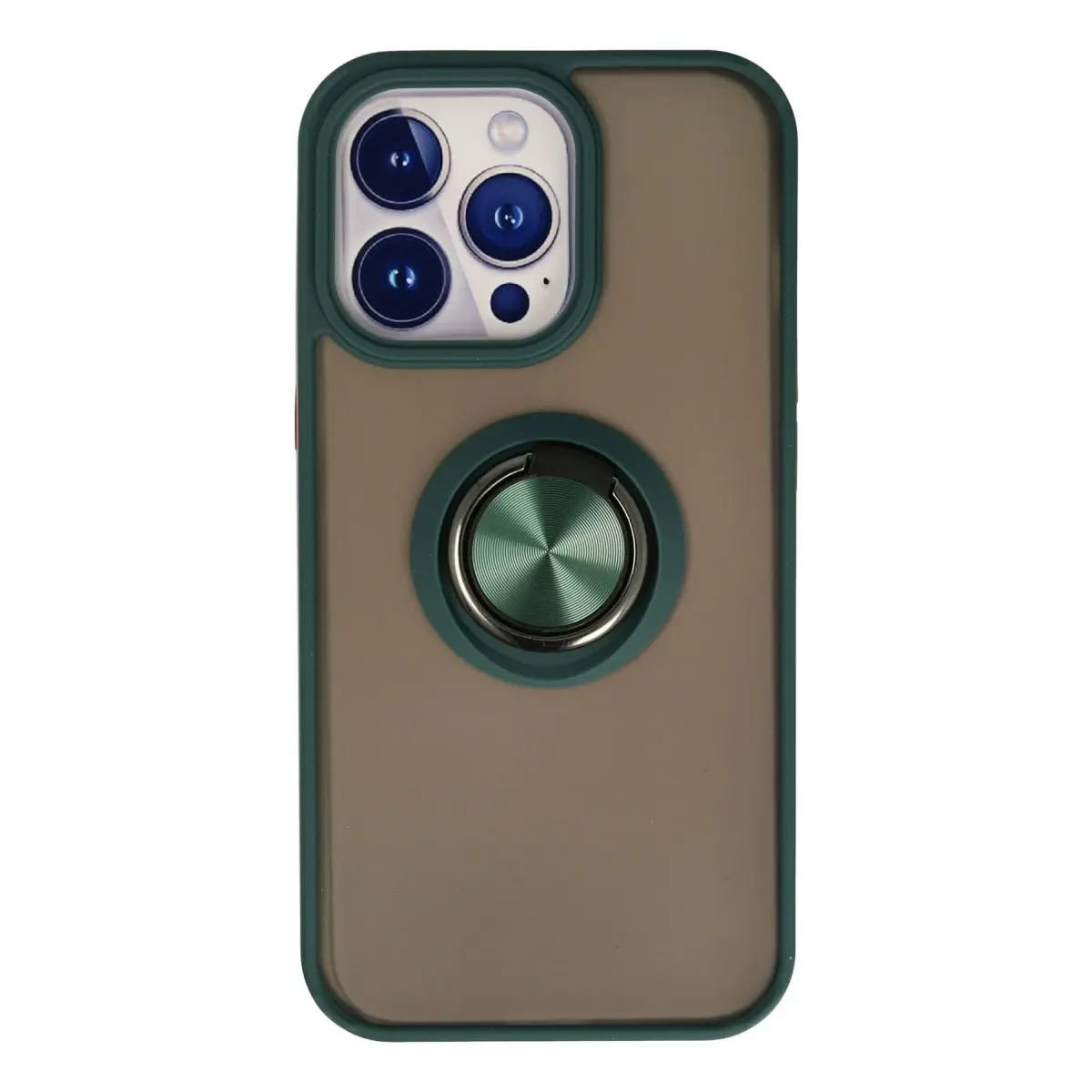 Apple iPhone 13 Pro Kılıf Montreal Yüzüklü Silikon Kapak - Yeşil
