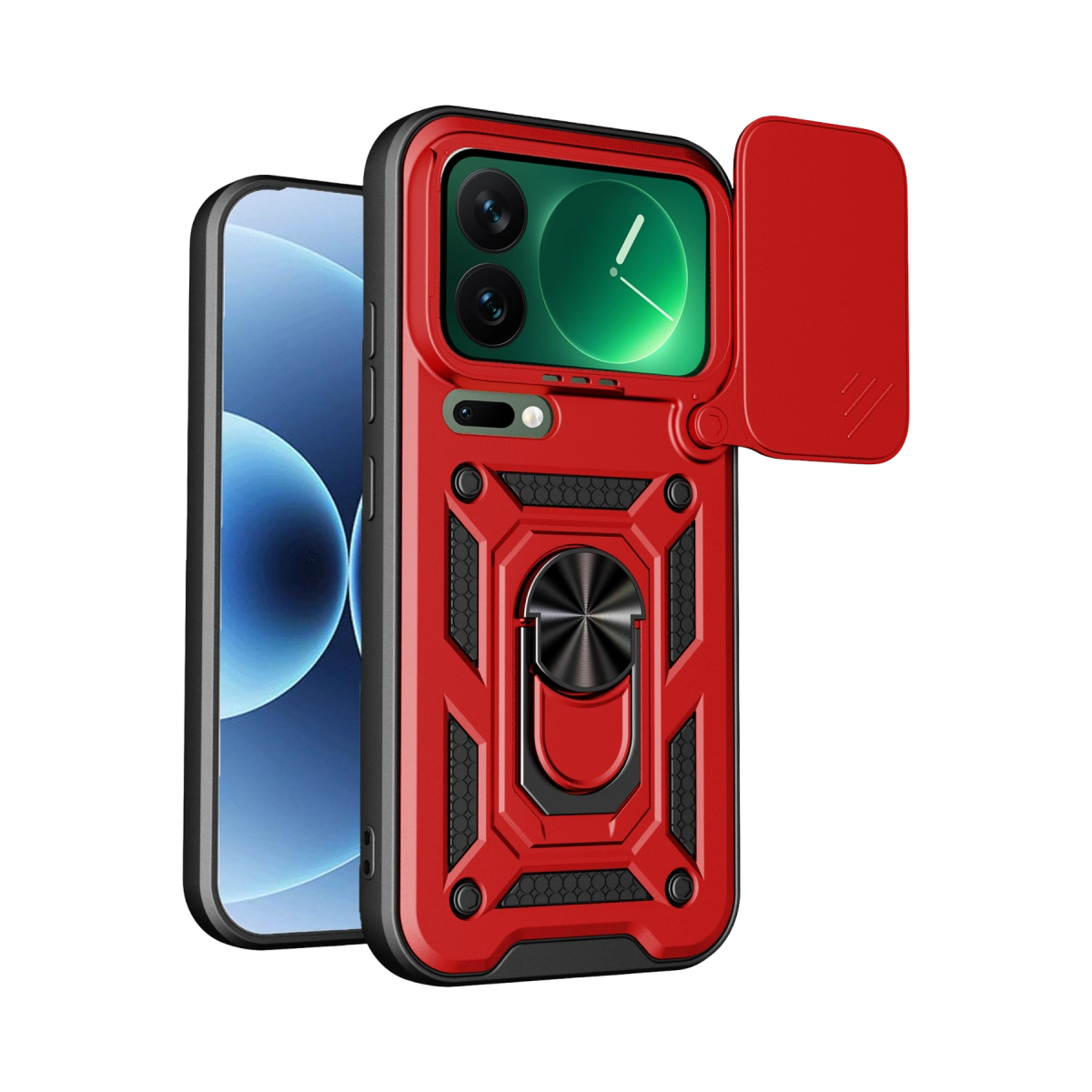 Xiaomi Mi 17 Pro Max Pars Lens Yüzüklü Silikon - Kırmızı