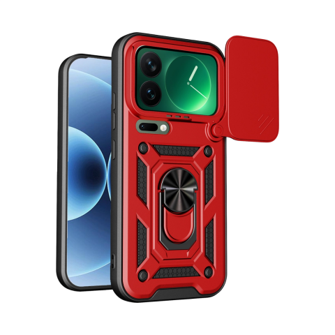 Xiaomi Mi 17 Pro Max Pars Lens Yüzüklü Silikon - Kırmızı