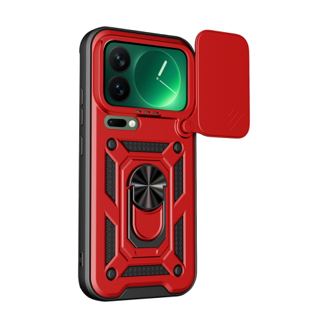 Xiaomi Mi 17 Pro Max Pars Lens Yüzüklü Silikon - Kırmızı