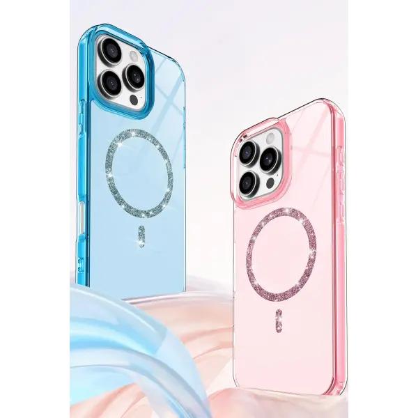 Apple iPhone 16 Pro Max Live Diamond Magsafe Kapak - Şeffaf