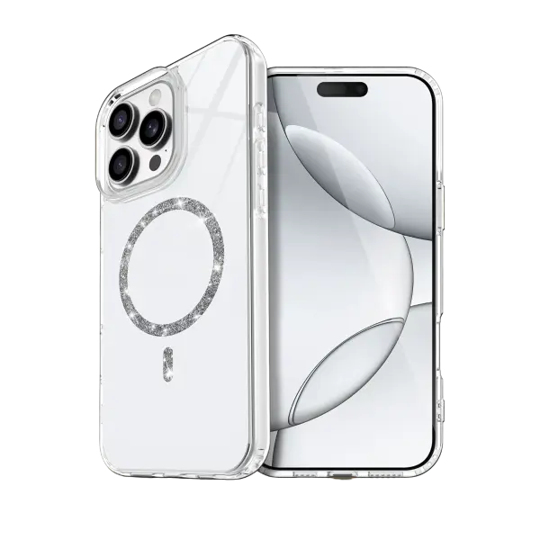 Apple iPhone 16 Pro Max Live Diamond Magsafe Kapak - Şeffaf
