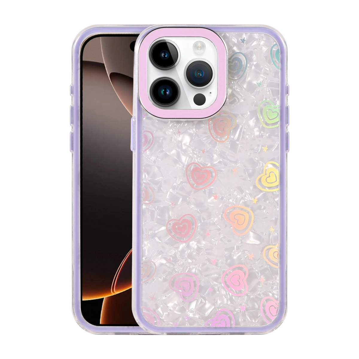 Apple İphone 15 Pro Max Lumi Desenli Kapak - Mor