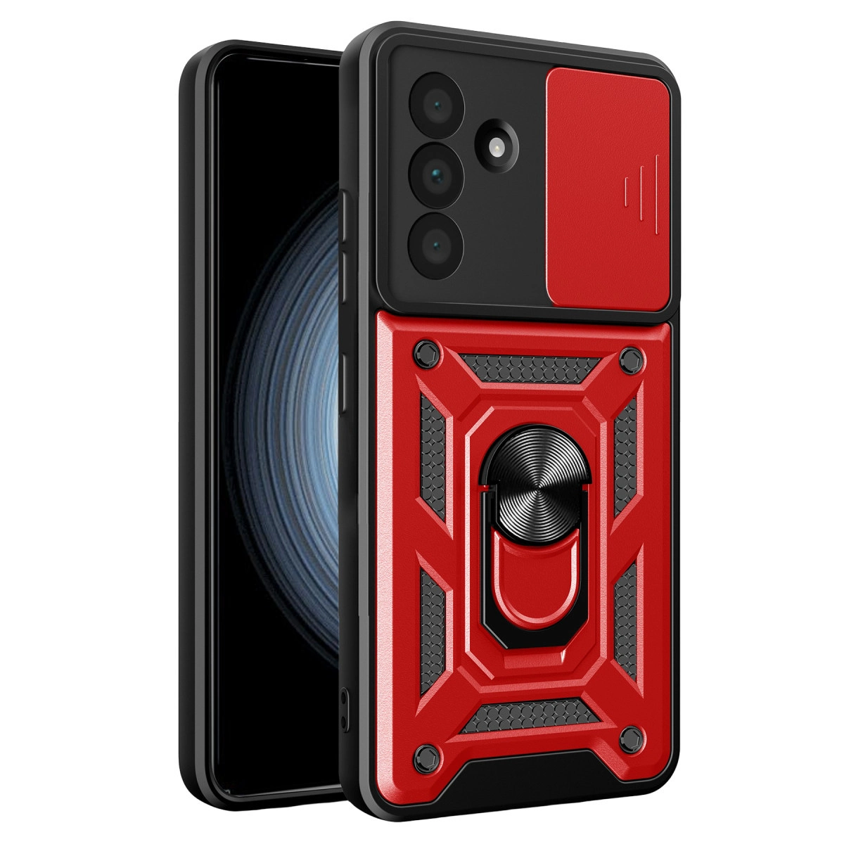 Samsung Galaxy A37 5g Pars Lens Yüzüklü Silikon - Kırmızı