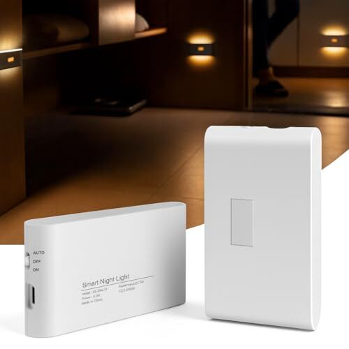 2 Adet İki Yönlü Sensörlü Şarjlı LED Aplik, 5W, 2700K Sıcak Işık, DC 5V, 110° Hareket Algılama, 3-5m Sensör Mesafesi, 20 Saat Sabit Işık Süresi, Otomatik/Manuel Modlu, Abs Gövde