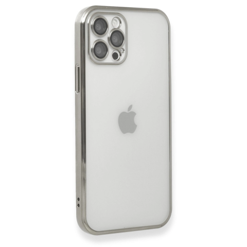 Apple İphone 12 Pro Max Kılıf Razer Lensli Silikon - Gümüş