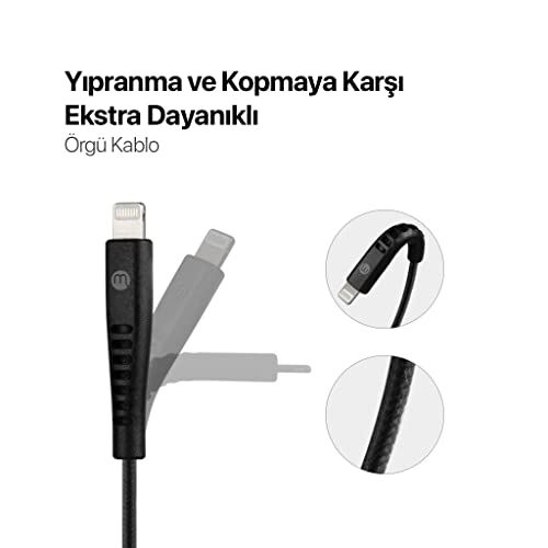 USB-A - iPhone Lightning 2A Şarj Kablosu 300 cm Siyah 3DK37S