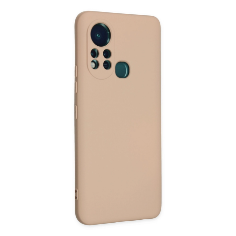 İnfinix Hot 11s Kılıf Nano İçi Kadife Silikon - Pudra