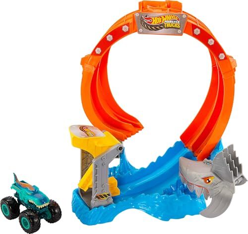 Oyuncak Monster Trucks Köpekbalığı Oyun Seti, 1:64 ölçekli Mega-Wrex araç, JFR08