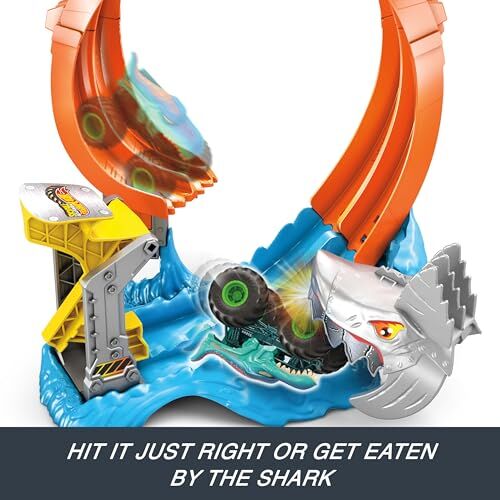 Oyuncak Monster Trucks Köpekbalığı Oyun Seti, 1:64 ölçekli Mega-Wrex araç, JFR08