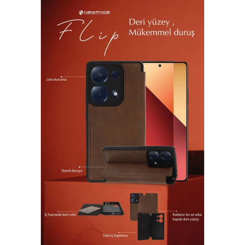 Samsung Galaxy A05s Kılıf Flip Cover - Taba