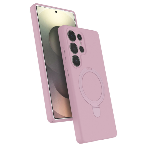 Samsung Galaxy S23 Ultra Regal Magsafe Standlı Kapak - Açık Pembe