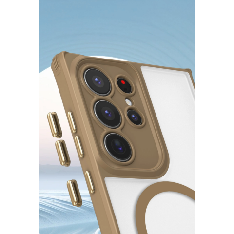 Samsung Galaxy S25 Ultra Kılıf Enka Magsafe Silikon Kılıf - Titan Gri