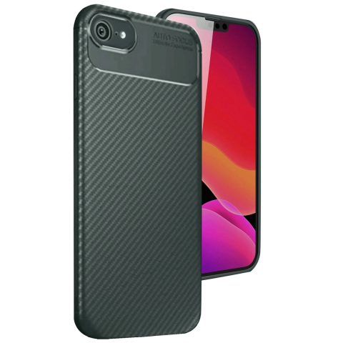 Apple İphone 16e Kılıf Auto Focus Karbon Kapak - Koyu Yeşil