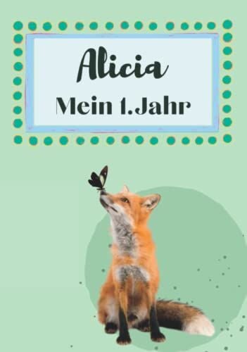 Alicia İlk Yılım: Sevimli Hayvanlarla Kişiselleştirilebilir Bebek Albümü ve 1. Yıl Günlüğü