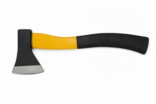 Profesyonel Kauçuk Saplı Balta, 35 cm Sap, 8 cm Kesim Ağzı, Sarı-Siyah