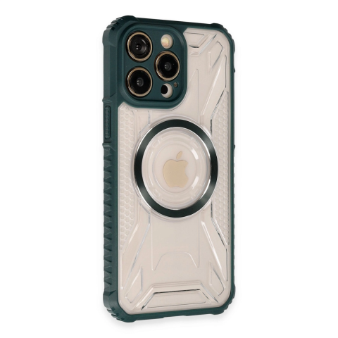 Apple İphone 14 Pro Max Kılıf Prag Magneticsafe Kapak - Koyu Yeşil