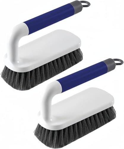 2'li Paket Saplı Dayanıklı Ovma Fırçası, Banyo, Mutfak, Halı ve Küvet Temizliği için
