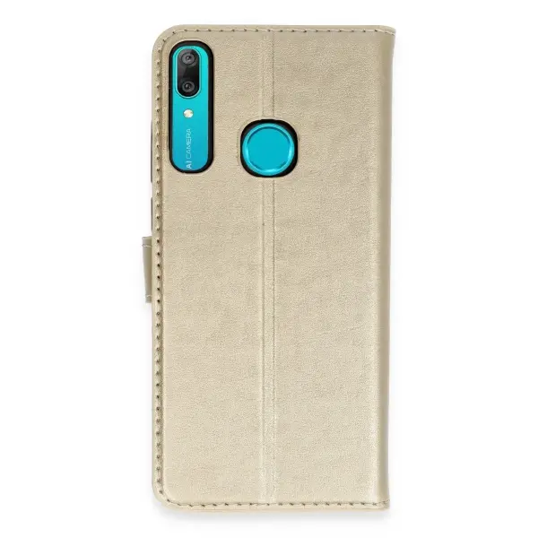Huawei Y6 Prime Kılıf Trend S Plus Kapaklı Kılıf - Gold