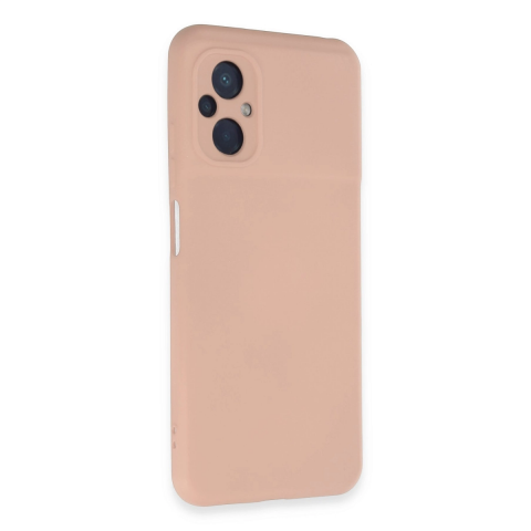 Xiaomi Poco M5 Kılıf Nano İçi Kadife Silikon - Pudra