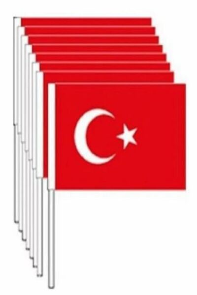 Türk Bayrağı, Exizticaret 100 Adet Çıtalı Orta Boy, (12 CM-22 CM) exizNM813