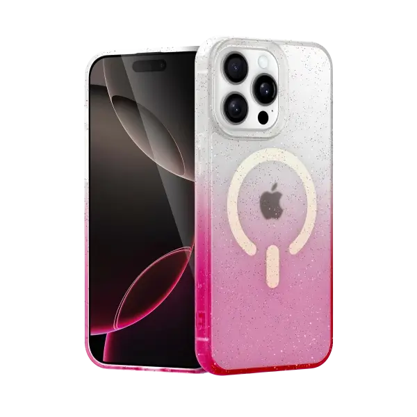 Apple iPhone 15 Pro Max Pummel Shiny Magsafe Kapak - Pembe