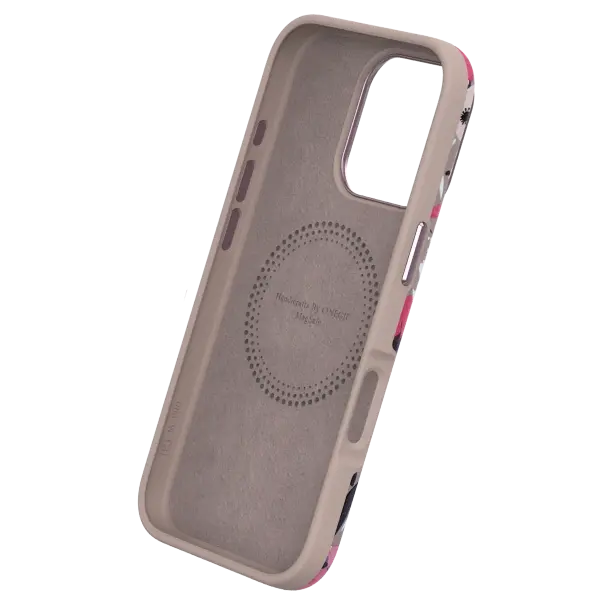 Onegif Apple iPhone 15 Pro Flower Series Magsafe Kapak - Siyah