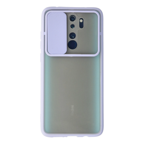 Xiaomi Redmi Note 8 Pro Kılıf Palm Buzlu Kamera Sürgülü Silikon - Lila