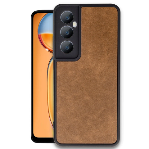 Realme C65 Kılıf Aras Deri Kapak - Taba